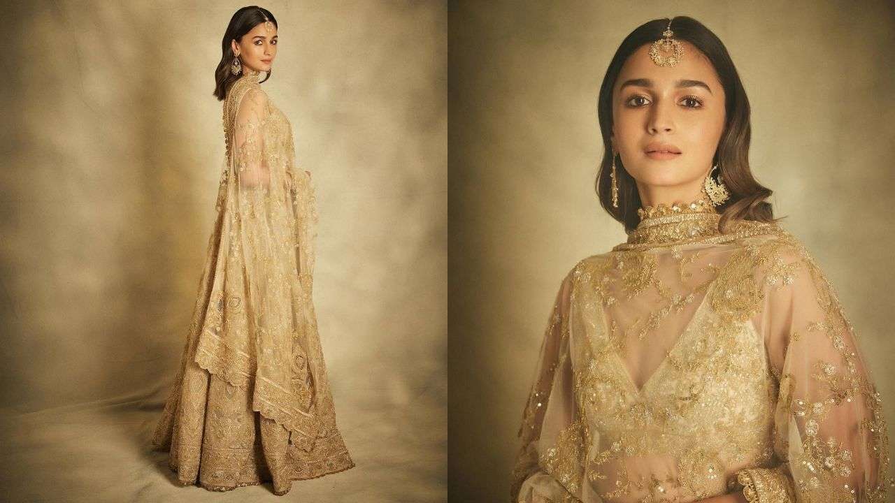 Alia Bhatt’s sheer gold lehenga
