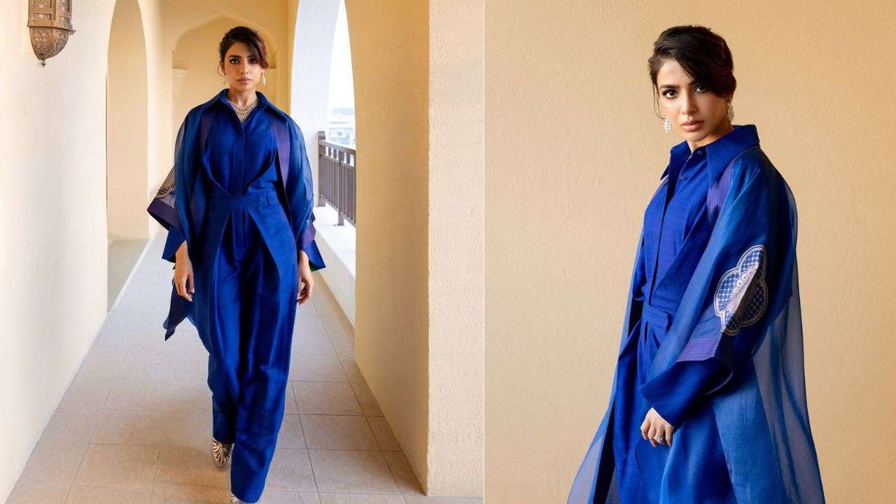 Blue Kimono style jumpsuit