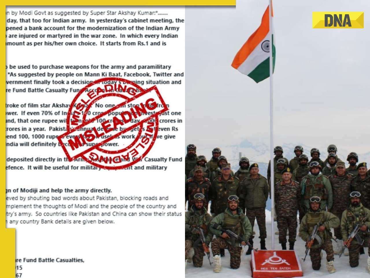 DNA Verified: Has govt opened a bank account for donations to Indian Army? Know truth behind viral WhatsApp message