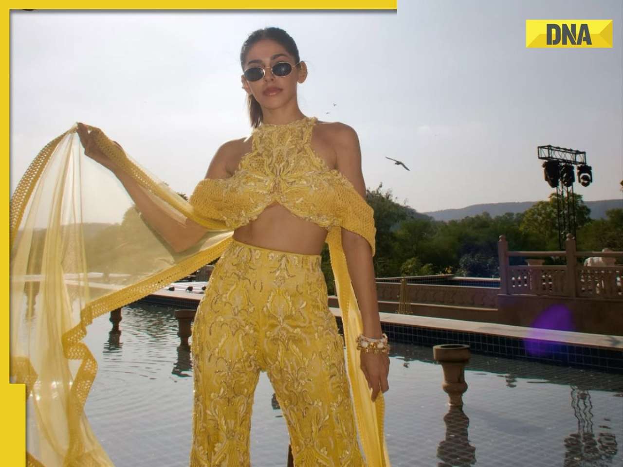 Alaya F sets bar high for modern haldi look with her gorgeous yellow sharara, see pics