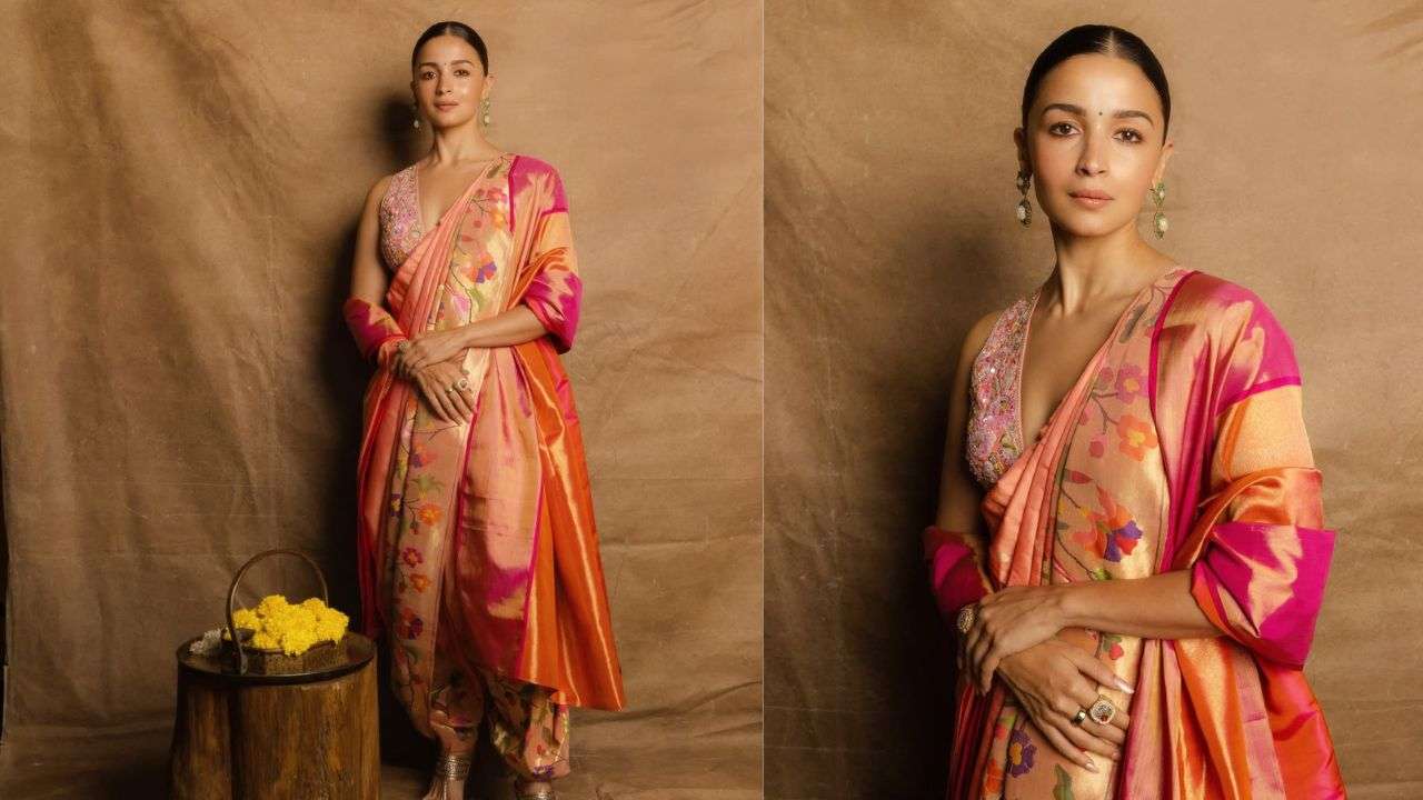 In Pics: Alia Bhatt wows in Maharashtrian-style saree at WAVES Summit 2025