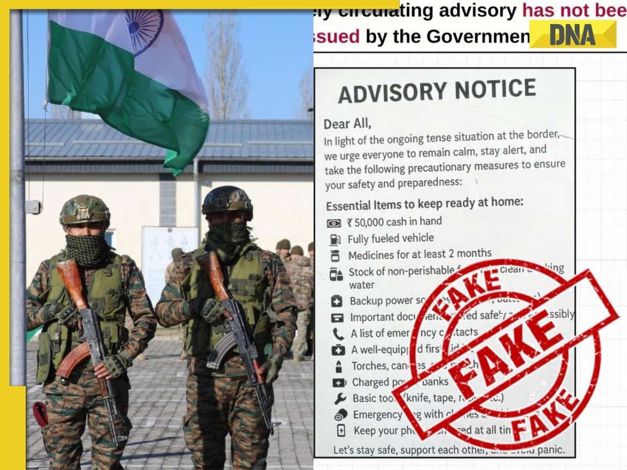 DNA Verified: Amid India-Pakistan tension, FAKE advisory surfaces online