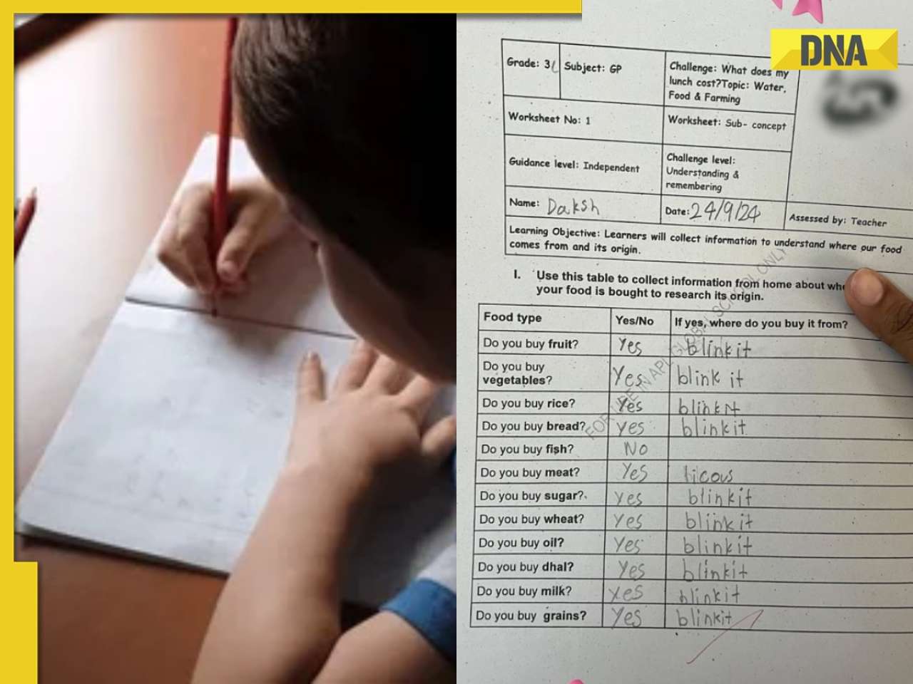 Mom shares 9-year-old son's hilarious homework on social media, brings tears to Blinkit admin, netizens say 'spoilt generation'