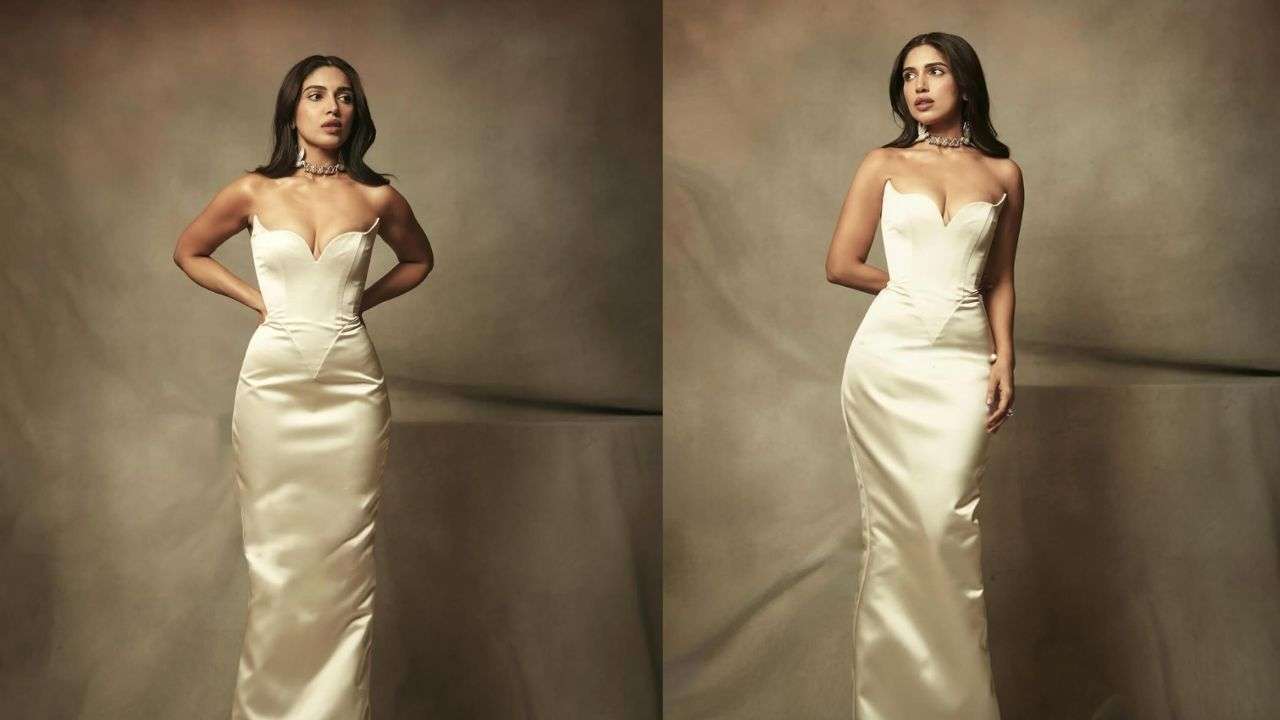 Strapless white gown