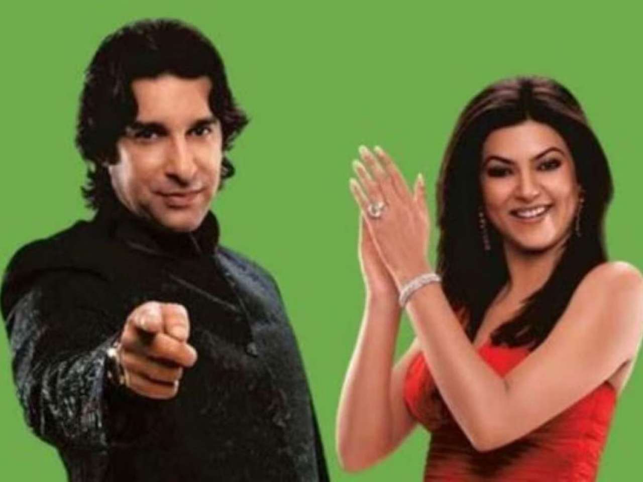 ​Wasim Akram and Sushmita Sen