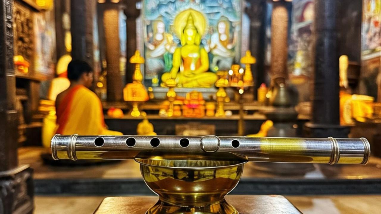मंदिर में रखें पीतल की बांसुरी