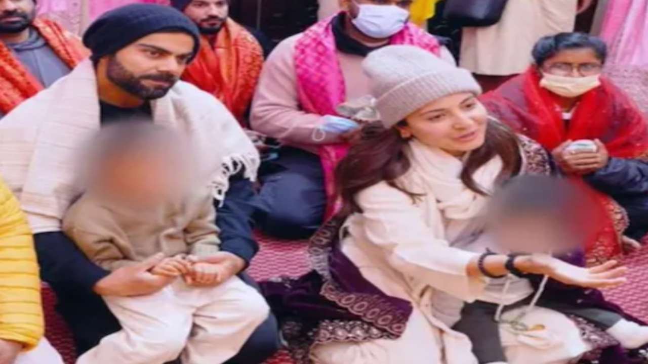 Anushka and Virat in Vrindavan with their kids