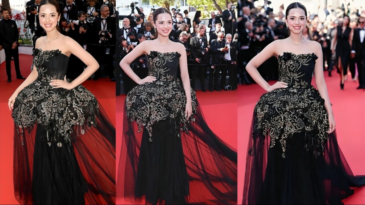 Nitanshi Goel walk At Cannes Red Carpet In Black Gown