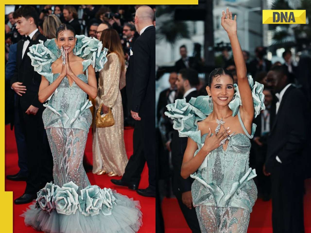 Nancy Tyagi returns to Cannes red carpet, slayed in self-designed mint green gown; know more about her look