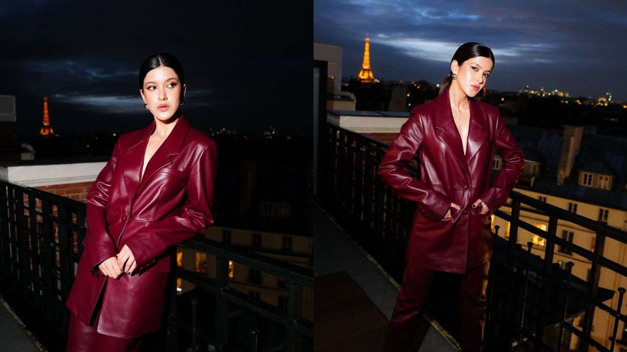 Shanaya in Paris Fashion Week ensemble at AMIRI A/W '25 Show