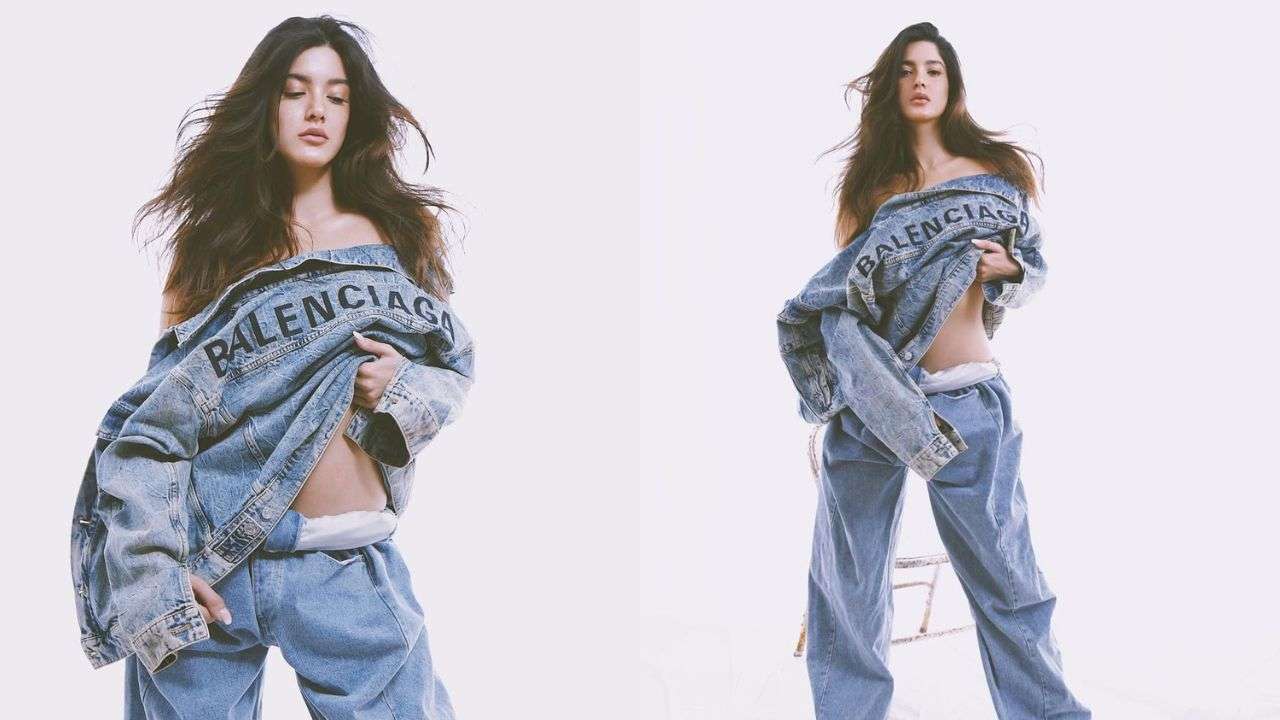 Shanaya in denim-on-denim Look