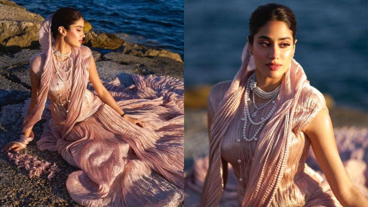 Janhvi Kapoor in Tarun Tahiliani ensemble at Cannes