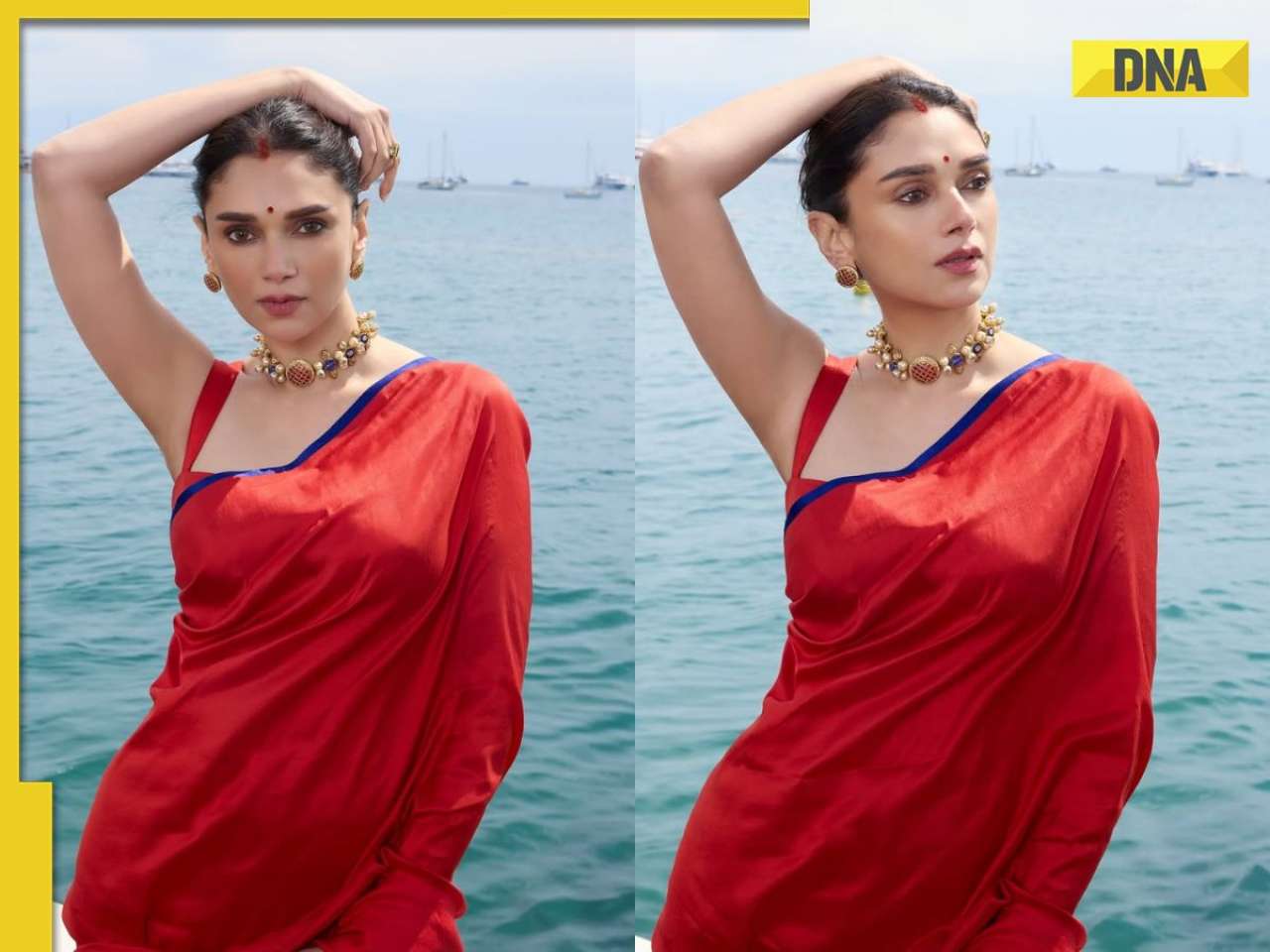 Aditi Rao Hydari gives newly-wedded vibes in red saree with 'sindoor' at Cannes 2025, see pics