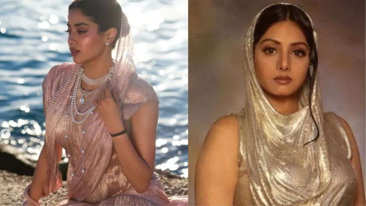 Netzines compared Janhvi Kapoor Cannes debut look to her mother's iconic silver headgear look