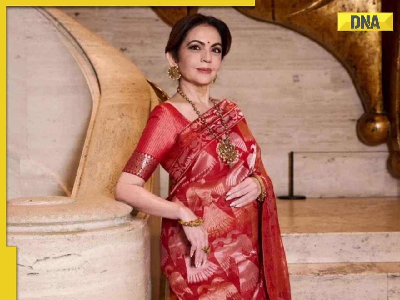 Nita Ambani’s sindoori red silk saree by Manish Malhotra steals the spotlight in New York, SEE PICS