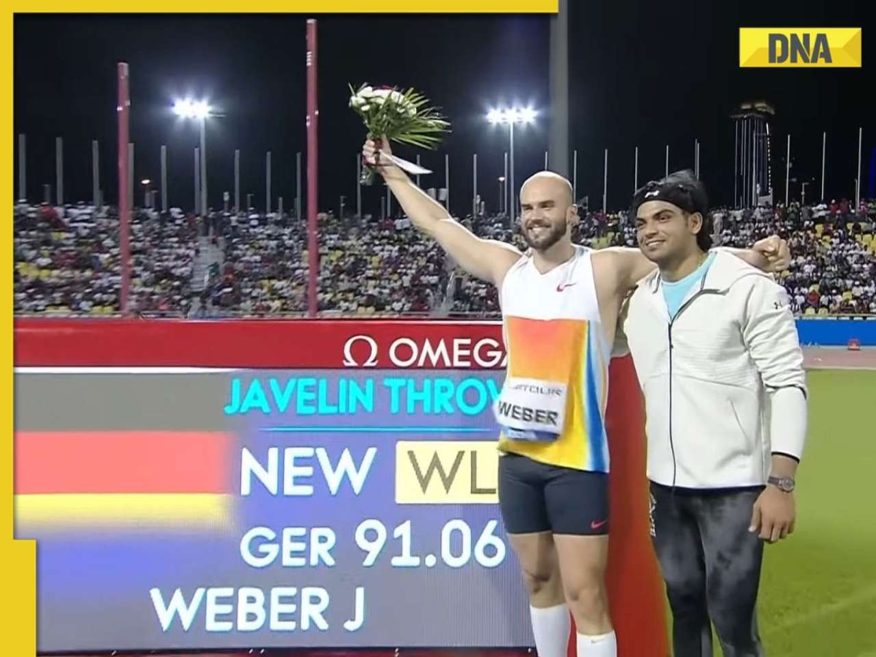 Chopra Neeraj는 Janusz Kusocinski 2025 Memorial에서 84.14m로 2 위를 차지한 Julian Weber