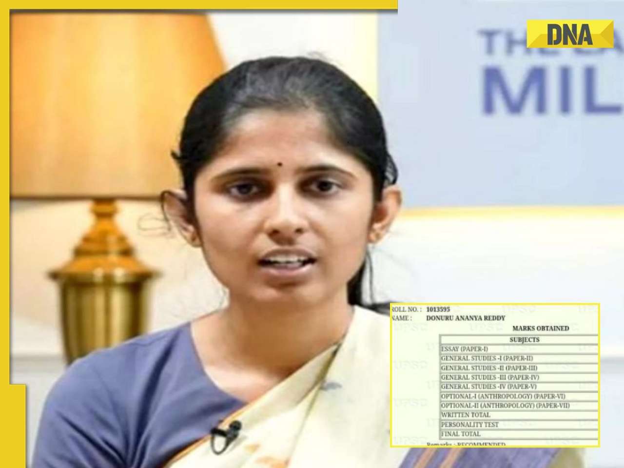 After UPSC topper Tina Dabi, marksheet of IAS Donuru Ananya Reddy goes viral, check her scores in different subjects