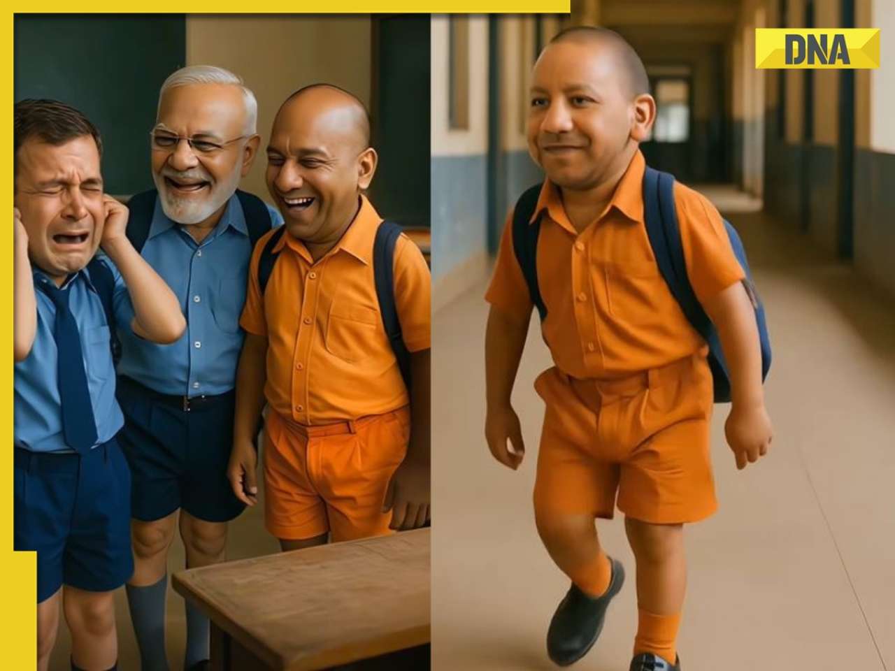 AI imagines PM Modi, Rahul Gandhi, Yogi Adityanath as school kids and we're thankful! WATCH 