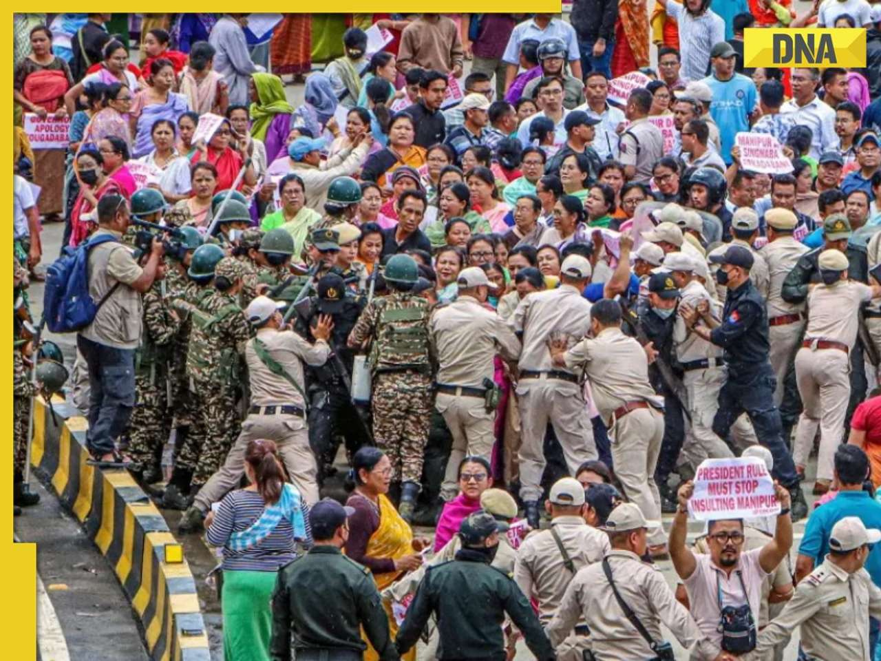 Manipur: Protesters clash with security forces over government bus issue at Raj Bhavan