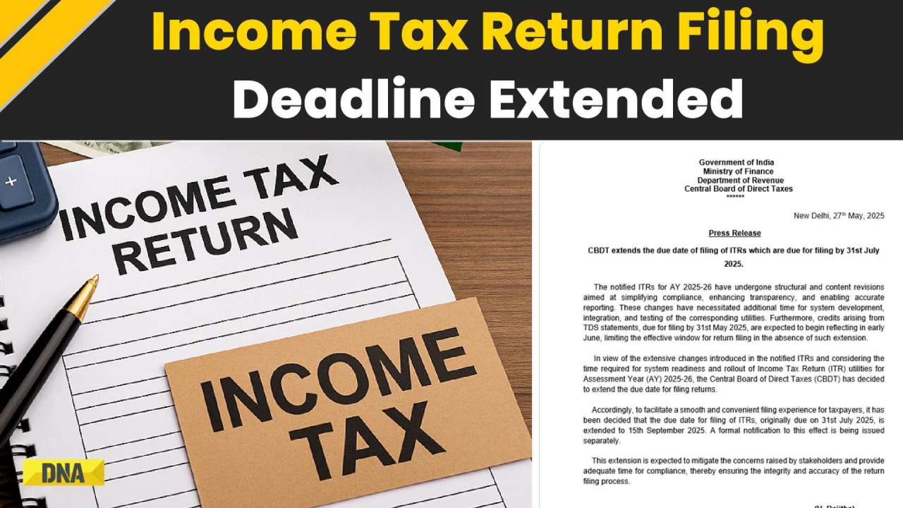 ITR Filing FY 2025-26: Income Tax Return Filing Deadline Extended From ...