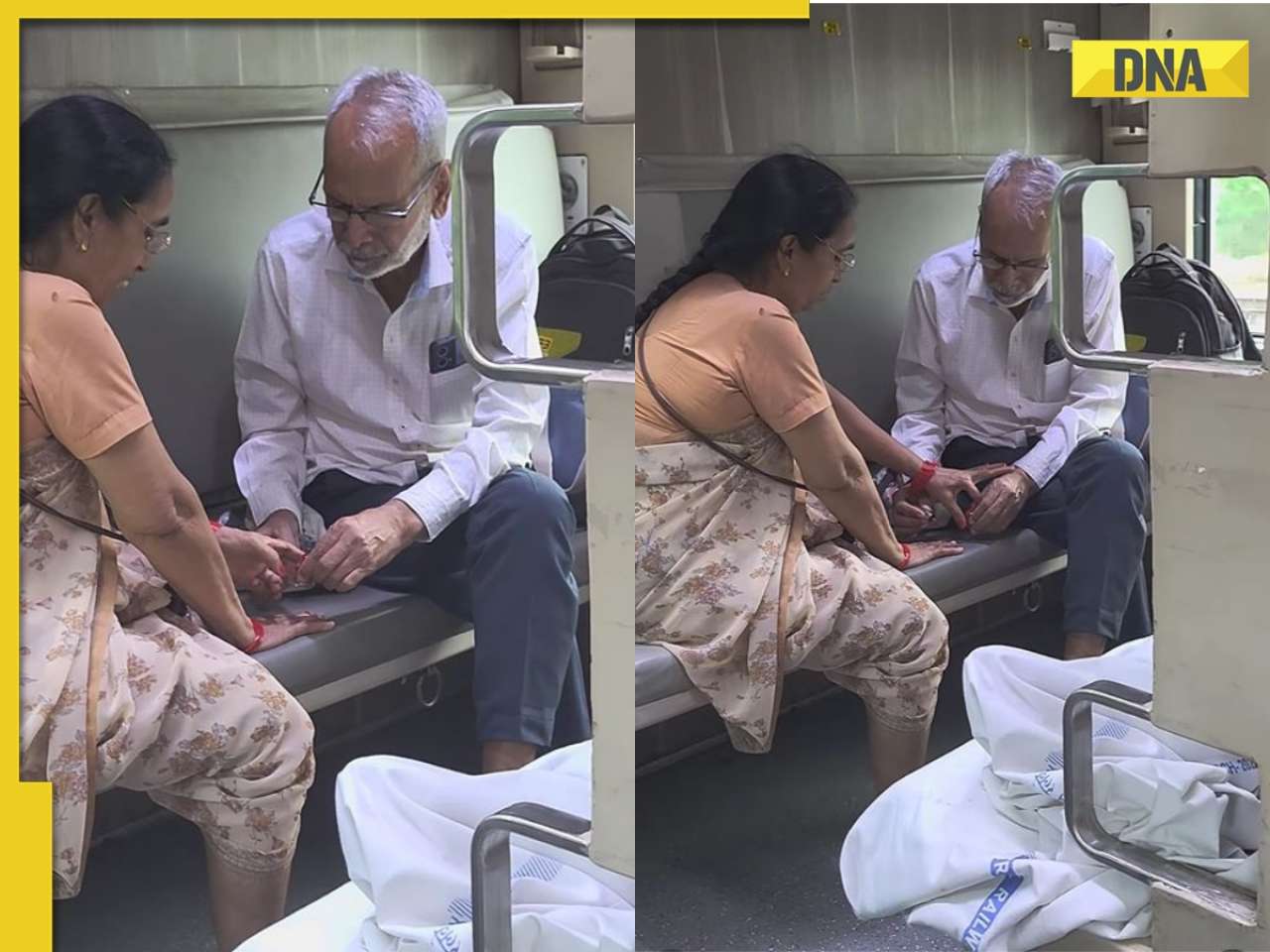 Viral Video: Elderly man paints wife's nails on train, netizens say, 'Love like this doesn't age', WATCH 