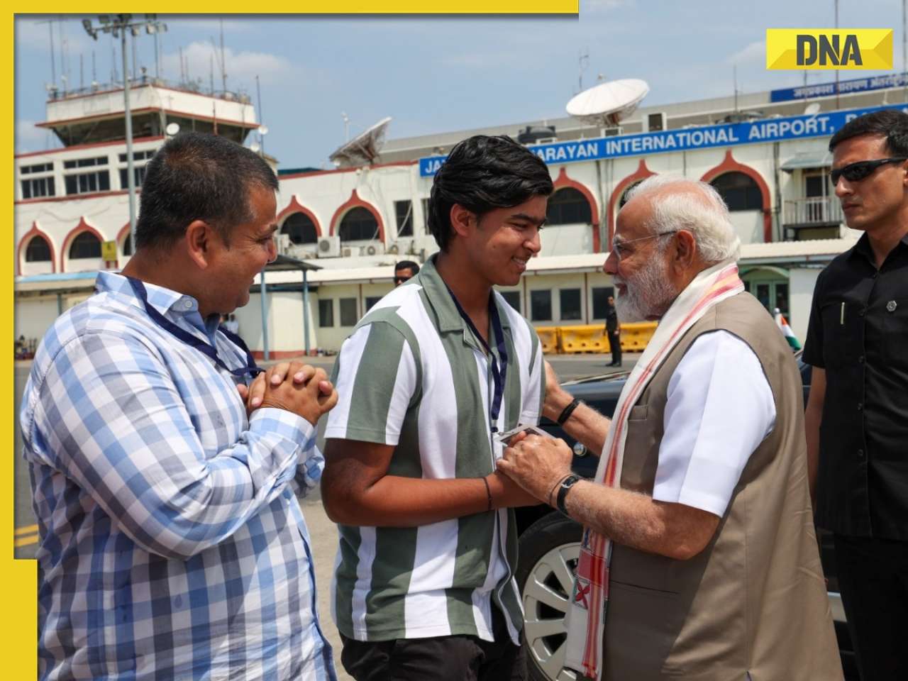 PM Modi meets 14-year-old IPL 2025 prodigy Vaibhav Suryavanshi at Patna airport | See pics