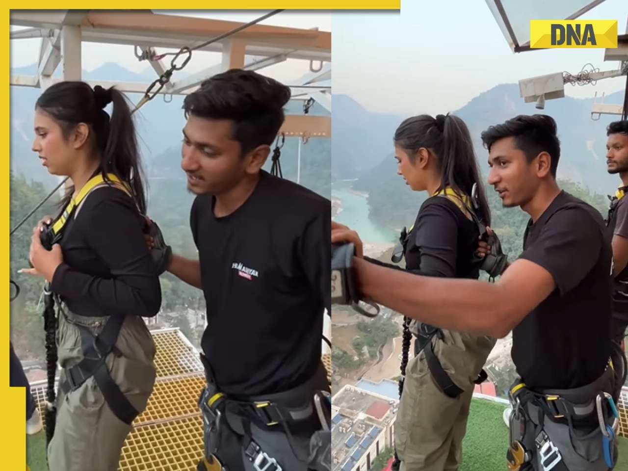 Viral video: Bungee jumping instructor helps tourist take the leap, netizens say 'bro should become a therapist'