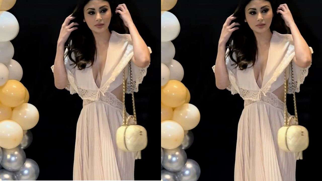 green emerald velvet dress Mouni Roy in beads and crystal short dress