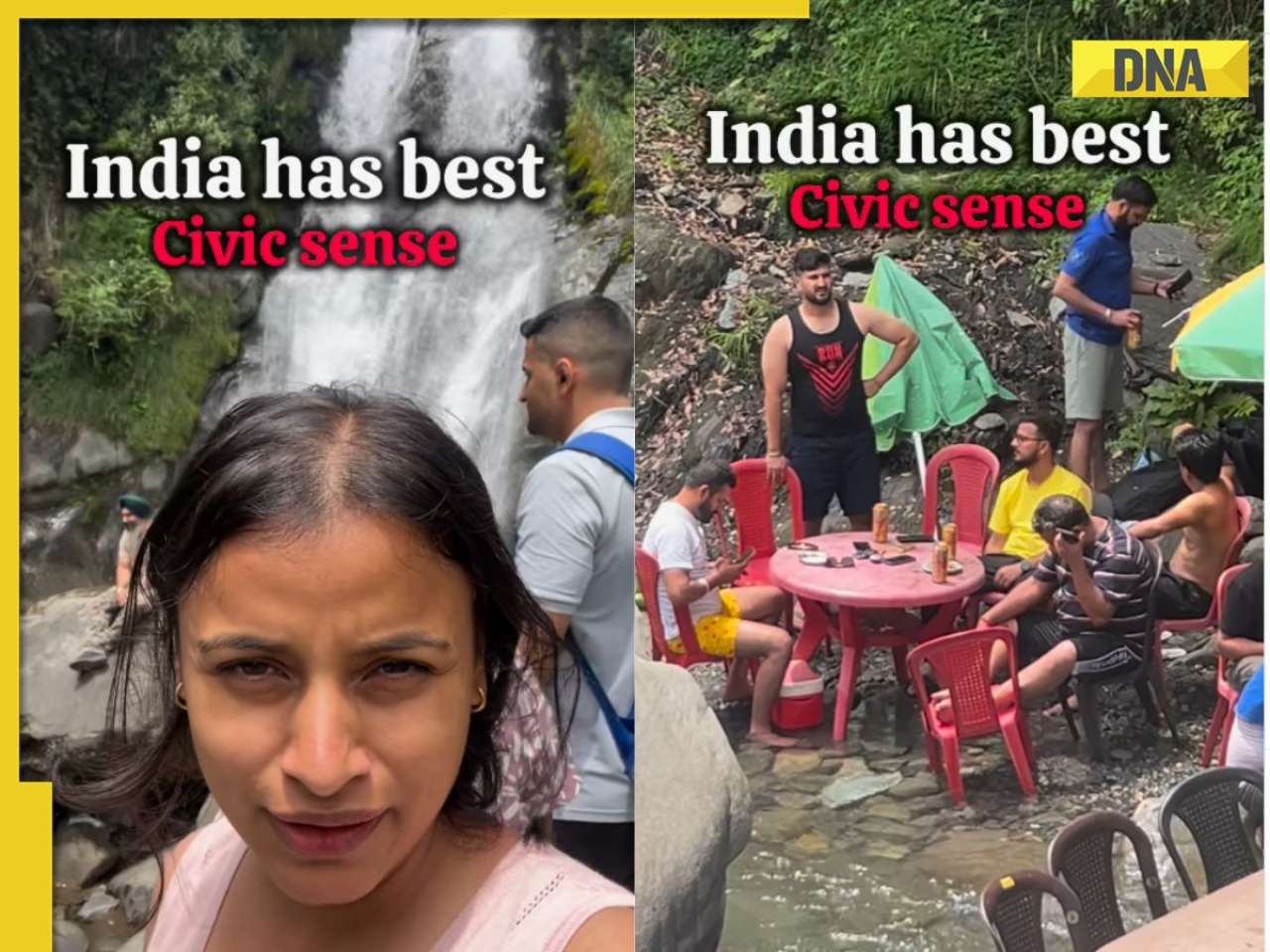 'We lack civic sense': Viral video shows tourists drinking and littering at Himachal's Lapas waterfall 