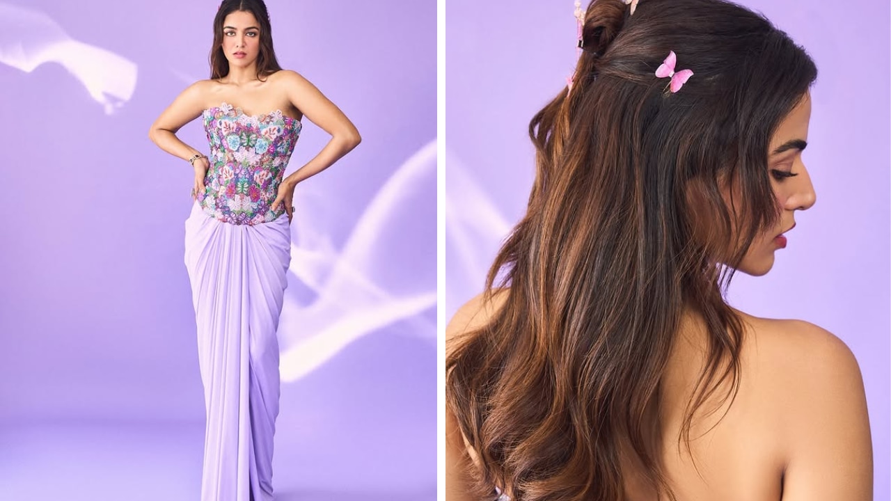 Wamiqa Gabbi in strapless corset top