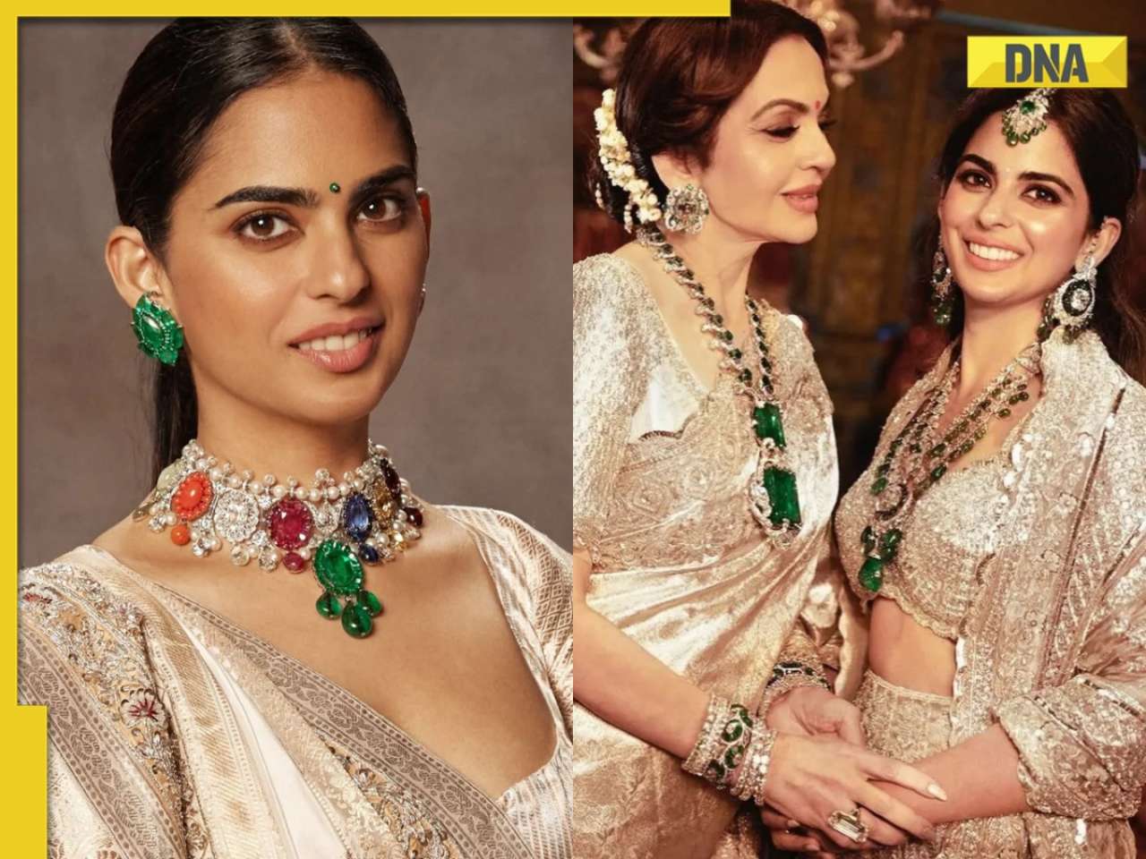 From Garden of Love necklace to 50-carat solitaire studs: A look inside Mukesh Ambani and Nita Ambani's daughter Isha Ambani's priceless natural diamond collection