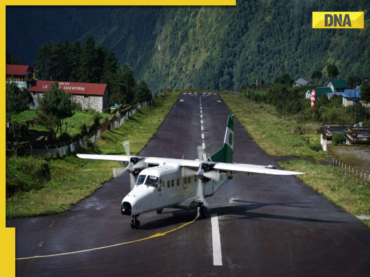 This is world's most dangerous airport with 2,000-feet drop at one end, it is located in..., name is...