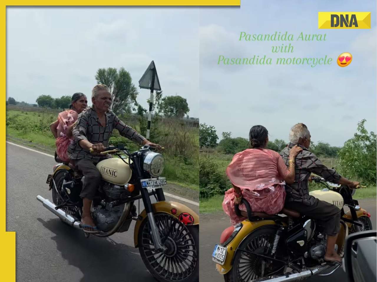 Viral video: Elderly couple’s enjoys motorcycle ride together, internet calls the, 'desi Jack and Rose'