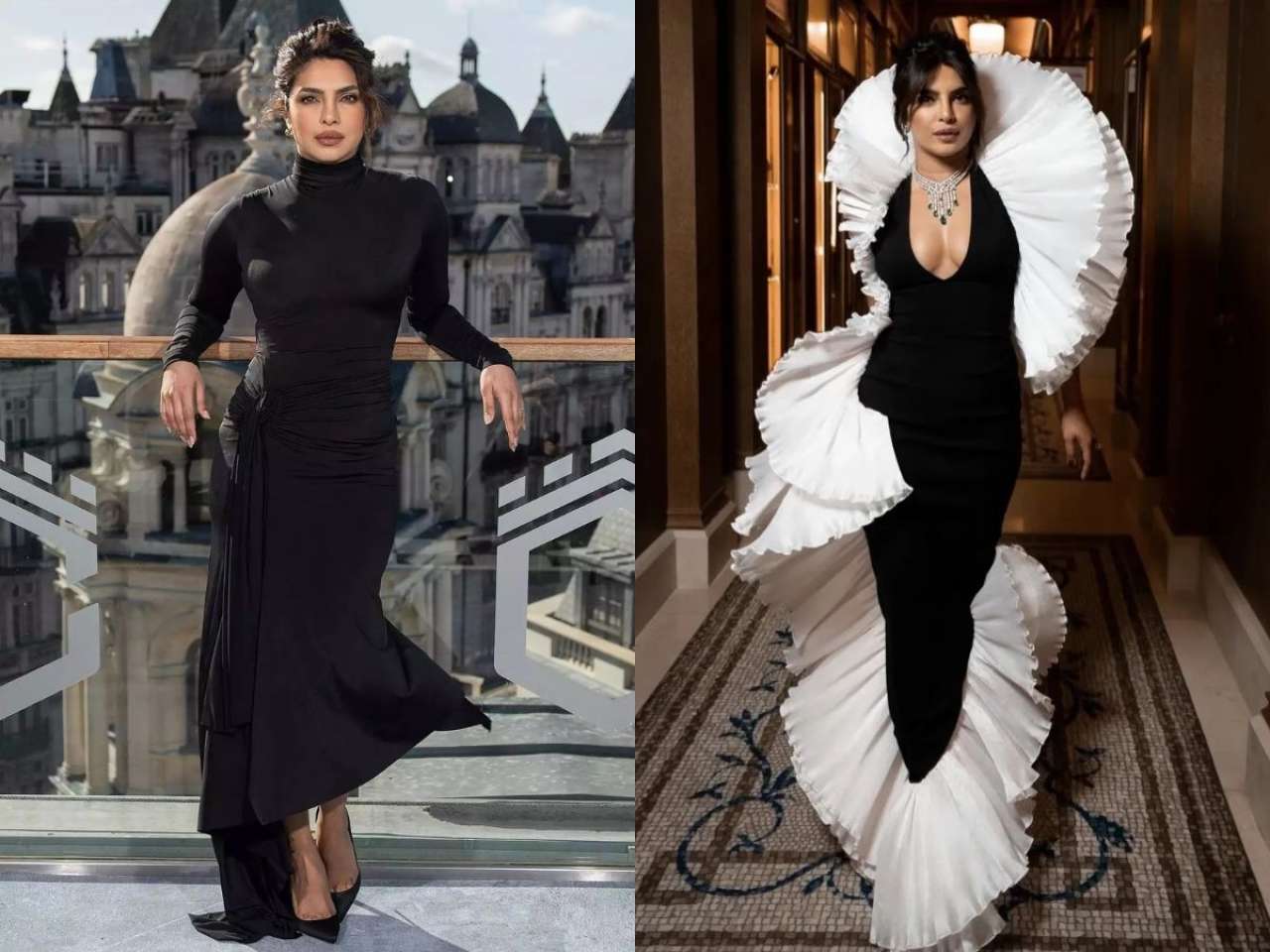 bollywood actresses in black dress Girl dot dress 10
