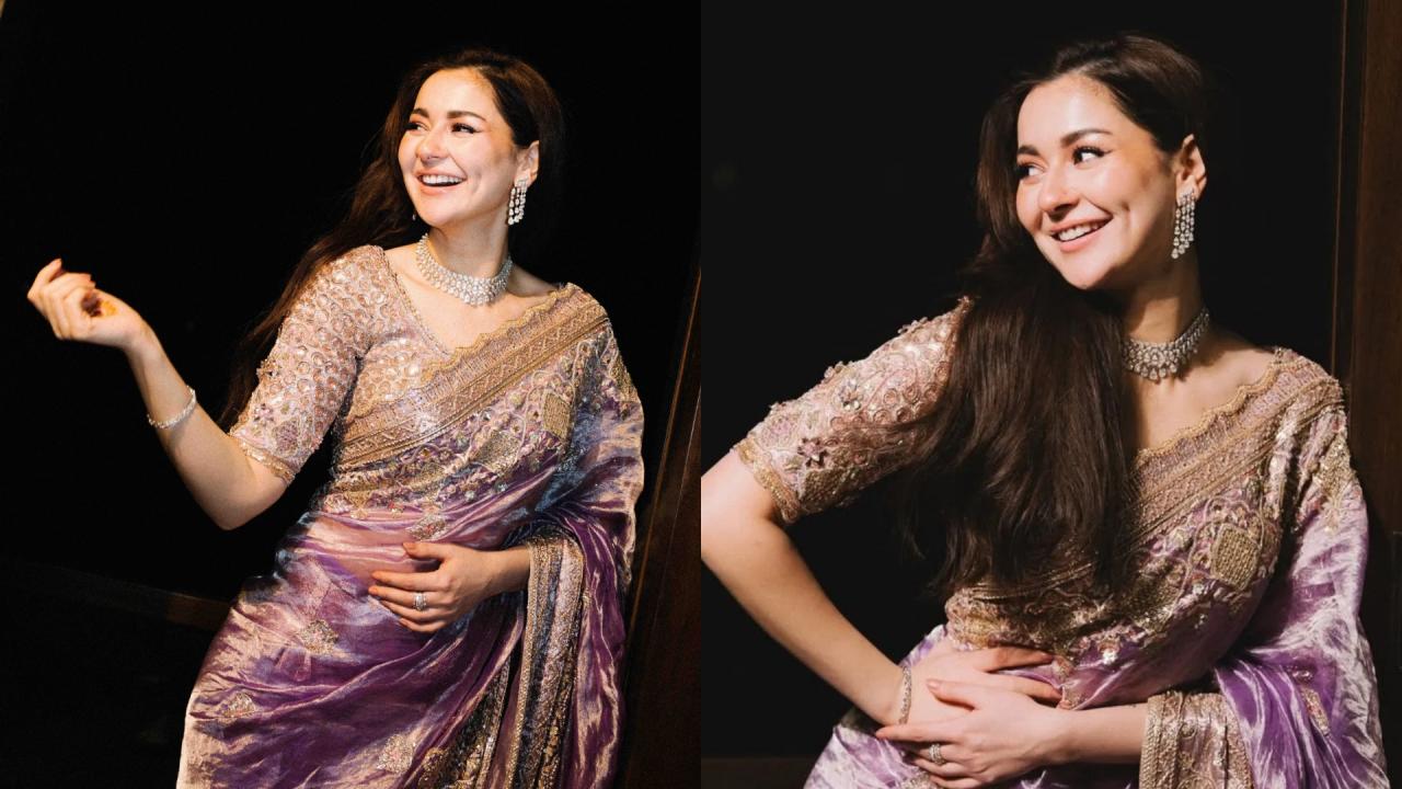 Hania Aamir Purple Saree