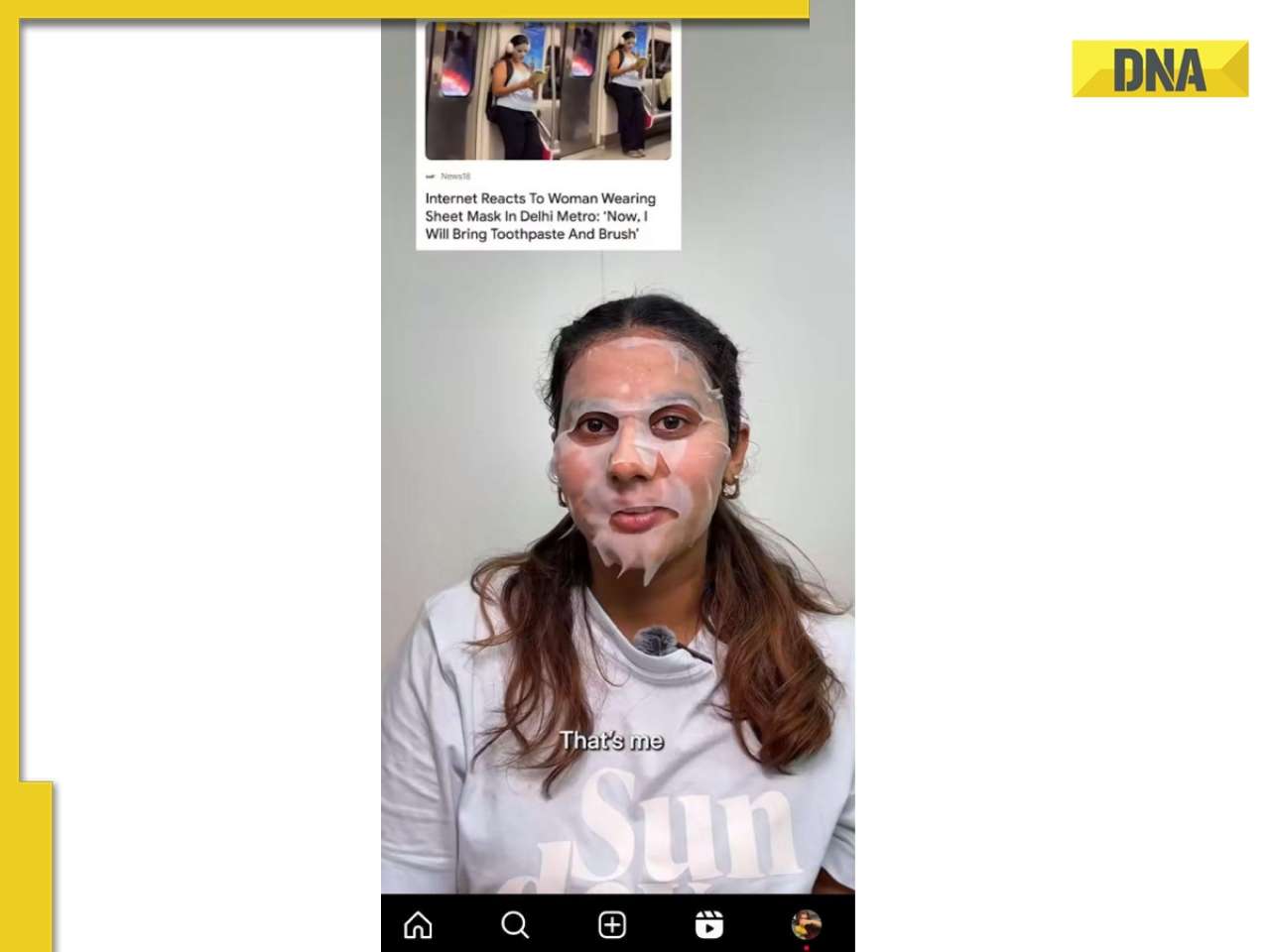 Passengers travelling in the metro face second-hand embarrassment, when a girl onboard decides to wear a sheet mask, Internet reacts. 