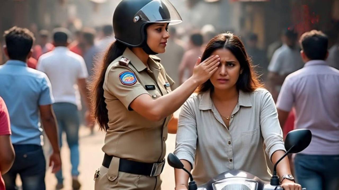 क्या चांटा मार सकता है ट्रैफिक पुलिसकर्मी?