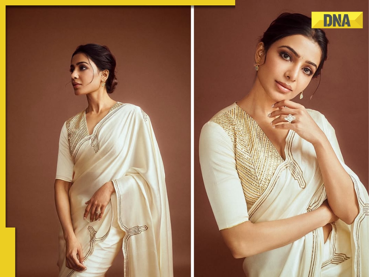 Samantha Ruth Prabhu shines with simplicity in beautiful Raw Mango ivory saree, worth Rs…