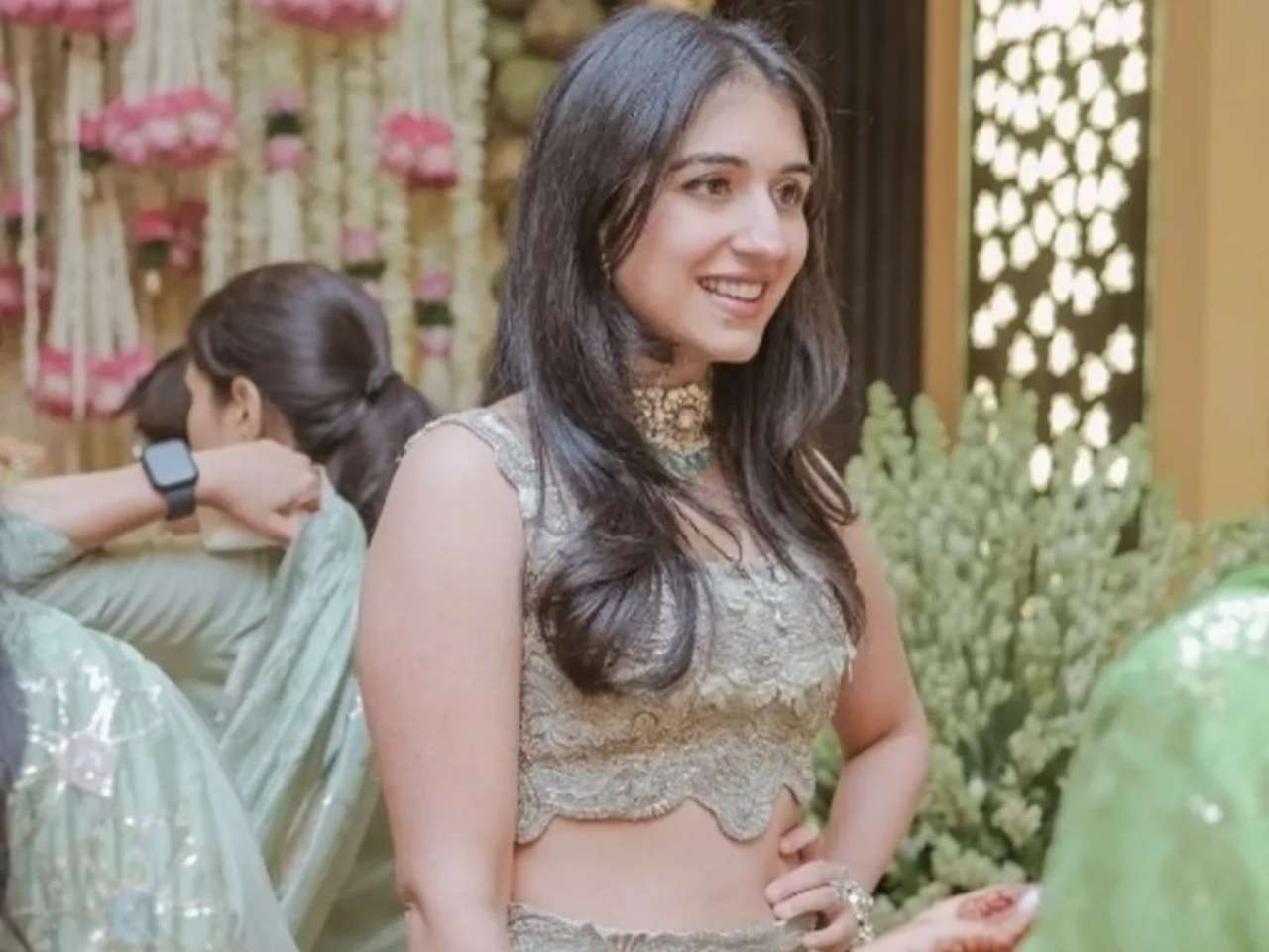 Radhika Merchant stuns in sequined beige palazzo set