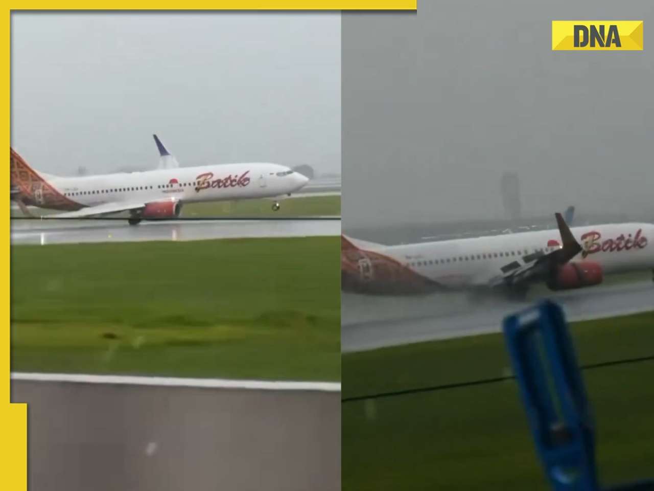 Watch: Boeing plane hit by strong winds while landing, escapes crash