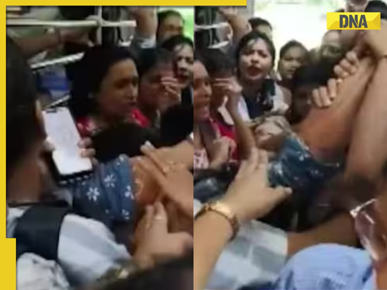 Viral Video: Women fight, bite, abuse each other in Mumbai local train, WATCH