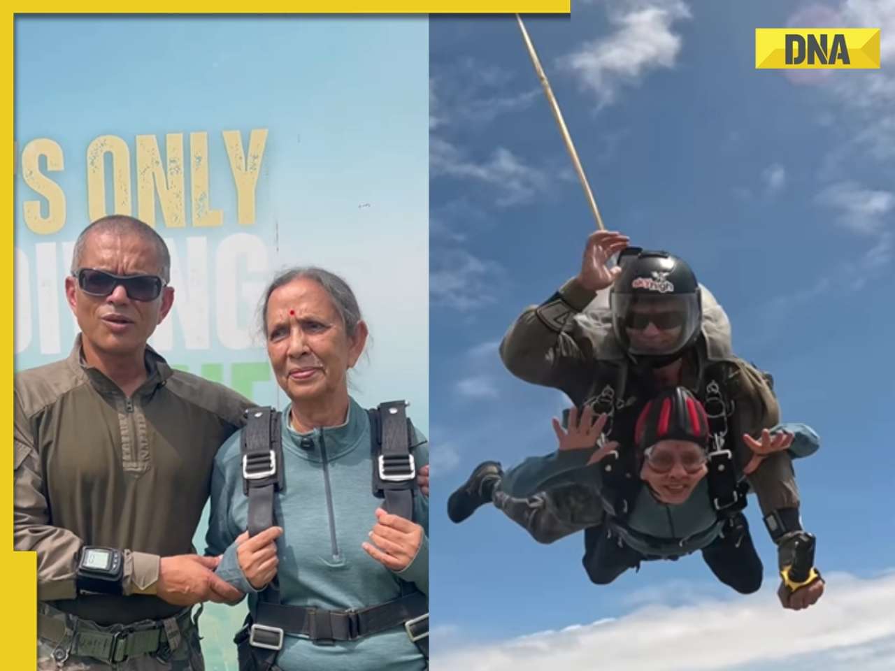 Meet woman, an Indian who performed skydiving on her 80th birthday despite battling vertigo, cervical spondylitis, her name is..., she is from...