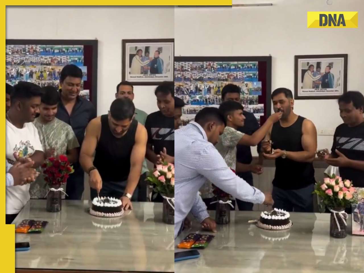MS Dhoni's sweet gesture while cutting cake on his 44th birthday goes viral, watch 