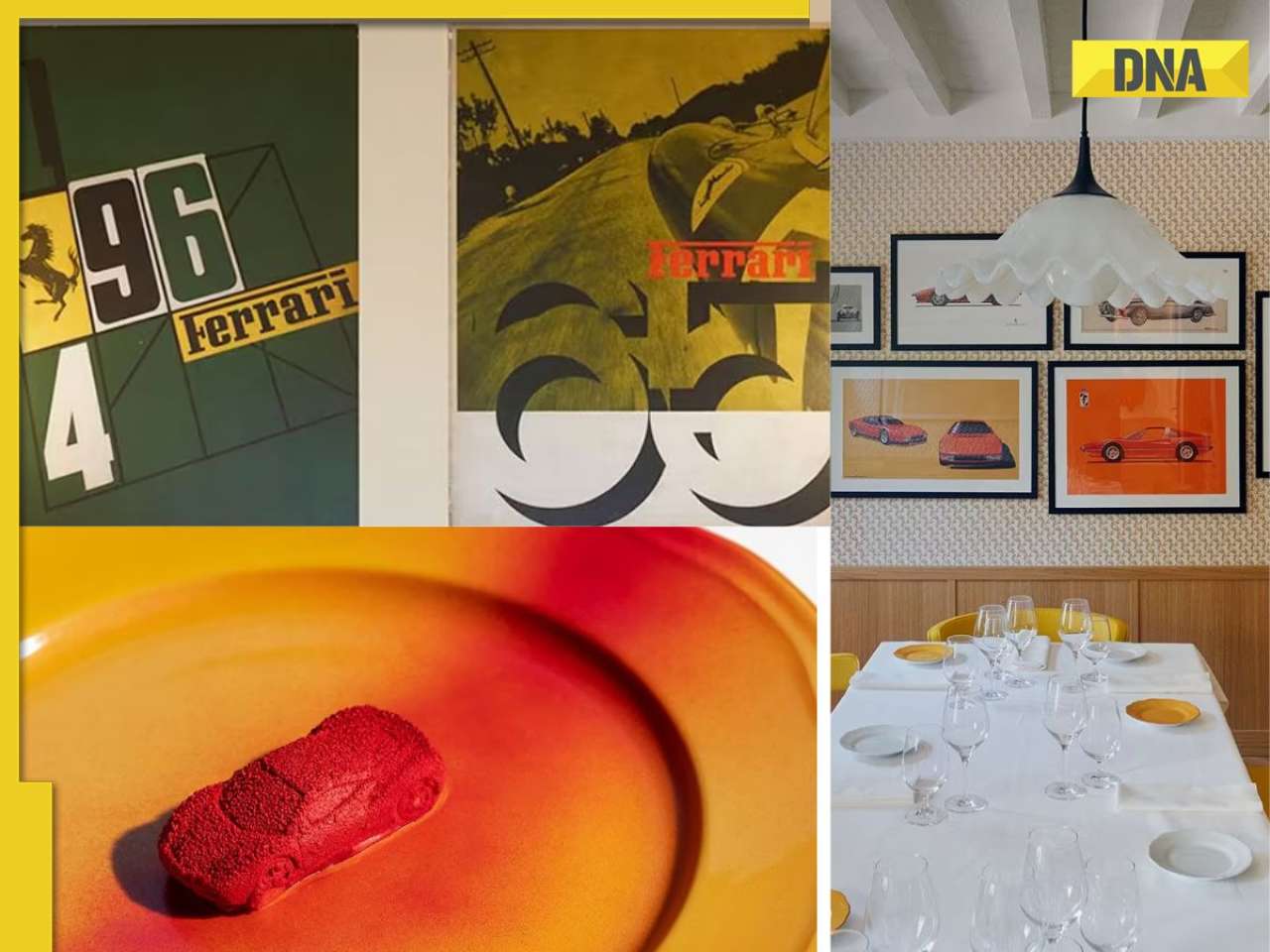 World's first Ferrari-themed restaurant began as canteen, features Ferrari-themed dishes, built as tribute to...; located in...  