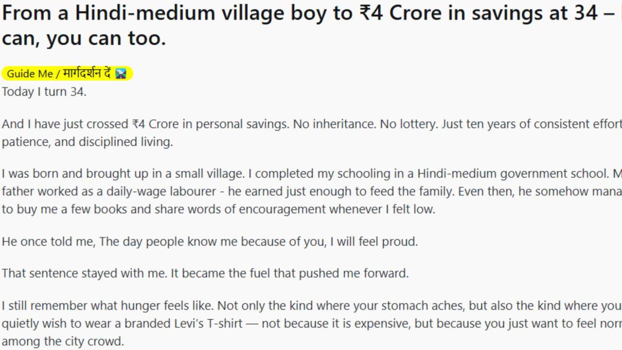 Father's Message that changed Life
