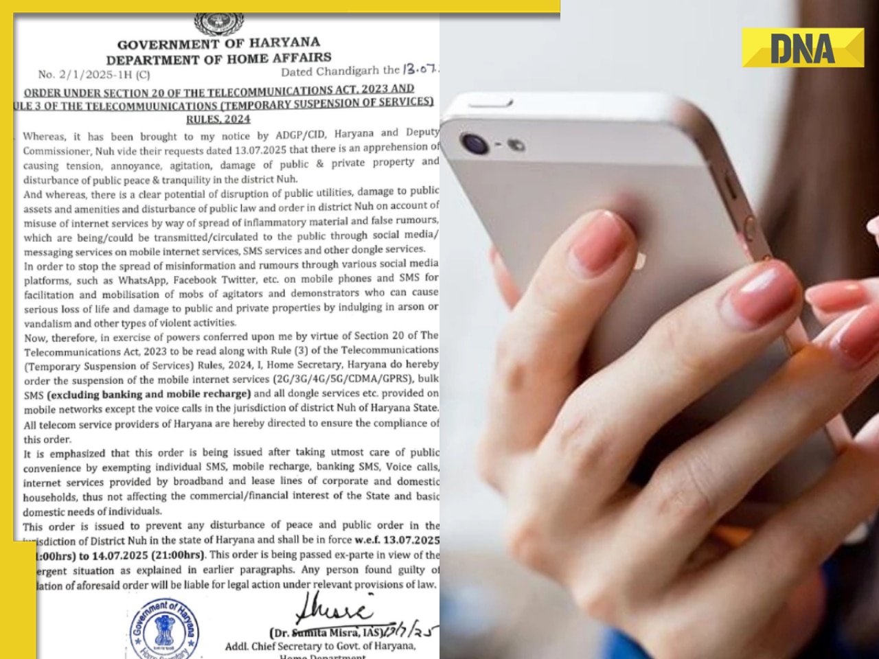 Haryana: Internet, SMS services suspended in Nuh for 24 hours due to...; banking services continue