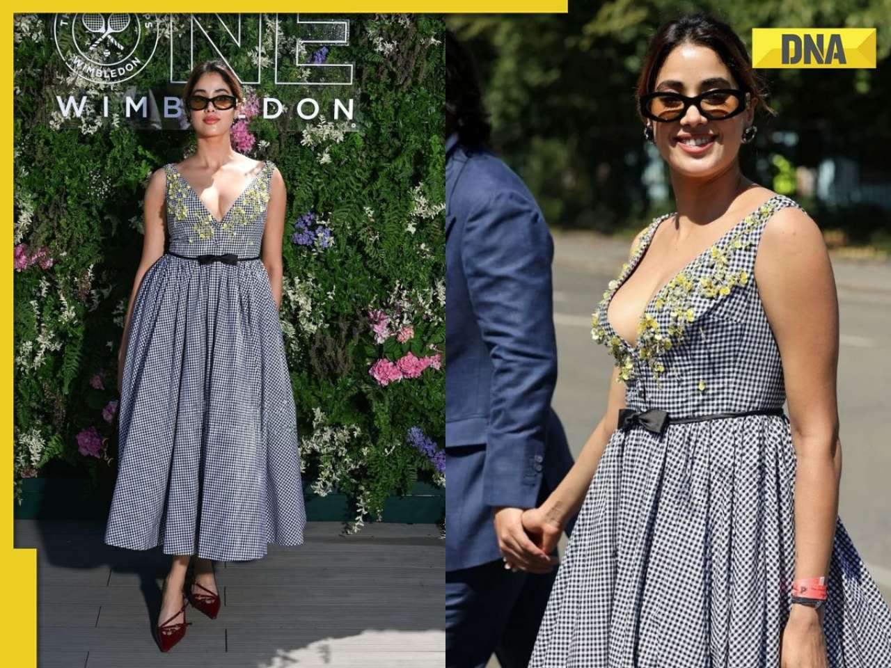 Janhvi Kapoor looks chic in blue floral dress as enjoys Wimbledon semi-final match with rumoured beau Shikhar Pahariya: SEE PICS
