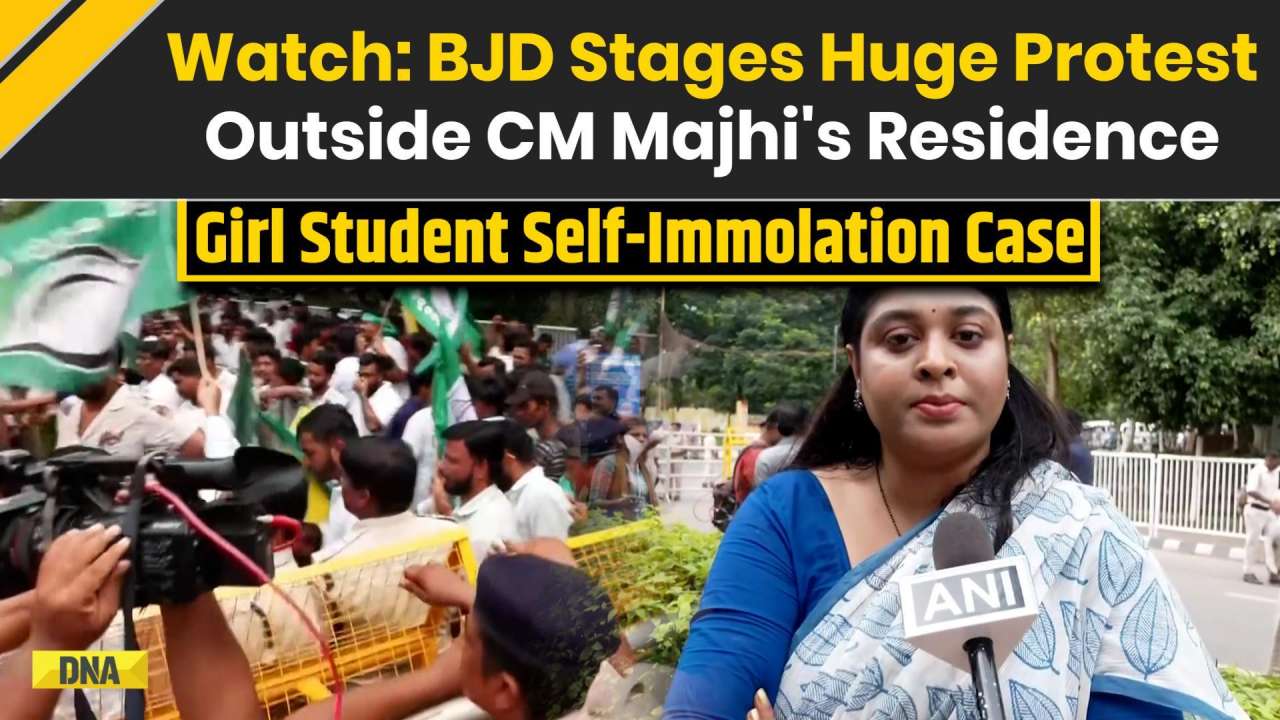 Odisha Girl Self-Immolation Case: BJD Protests Outside CM Residence; FM College Self Immolation Case