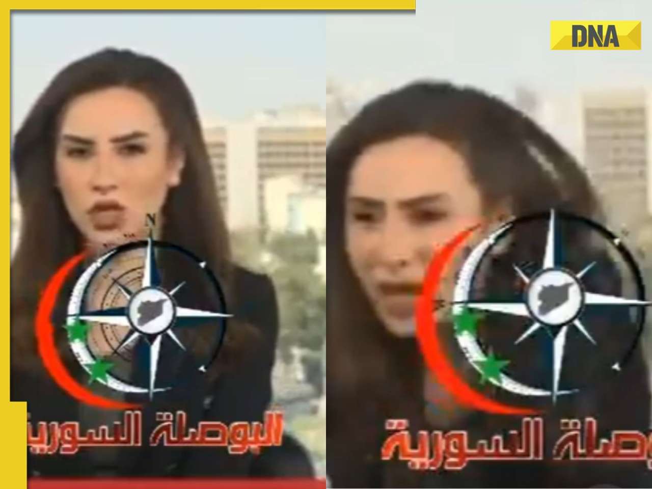 SHOCKING! Anchor runs mid-telecast after Israel launches bomb attack on Syrian State TV, watch viral video