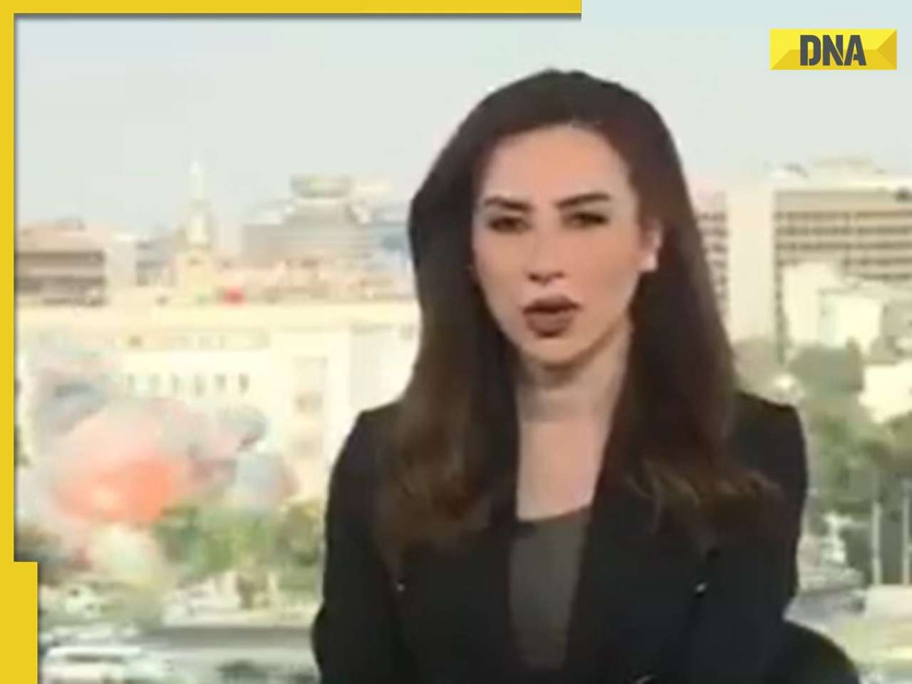 SHOCKING! Anchor runs mid-telecast after Israel launches bomb attack on Syrian State TV, watch viral video
